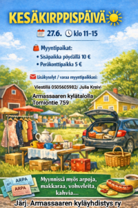 Kesäkirppispäivä Armassaaren kylätalolla