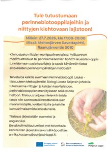 Perinnebiotoopit ja niittyjen kiehtovat lajit tutuksi -tilaisuus