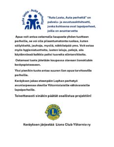 Auta lasta- auta perhettä keräys