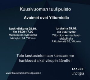 Kuusivuoman tuulipuisto Avoimet ovet Ylitorniolla